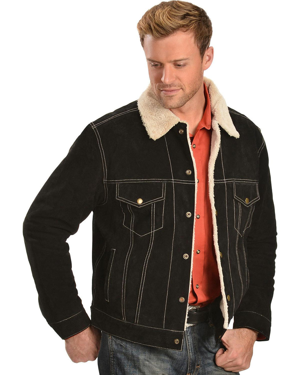 Men's Sherpa Lined Suede Leather Jacket – The Covered Bridge and ...
