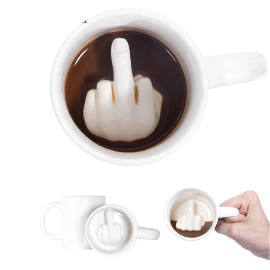  Funny Coffee Mug for Men and Women - Have A Nice Day Coffee Mug  Middle Finger Bottom, Novelty Coffee Mugs - Flip Off Funny Mugs