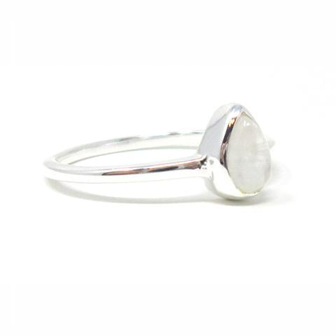 Sterling Silver Pear Moonstone Ring