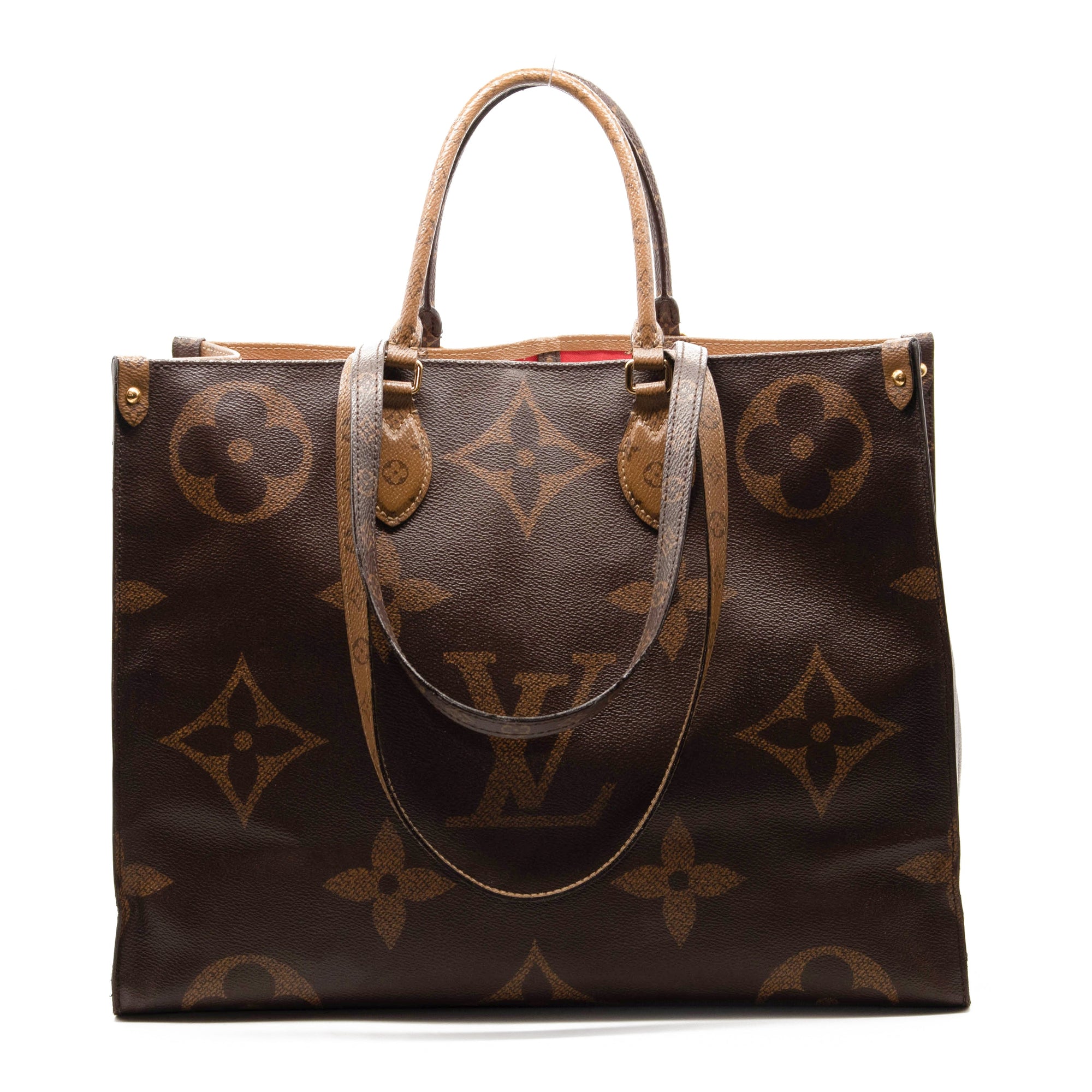 Louis+Vuitton+On+The+Go+Tote+MM+Brown+Monogram+Reverse+Leather for sale  online