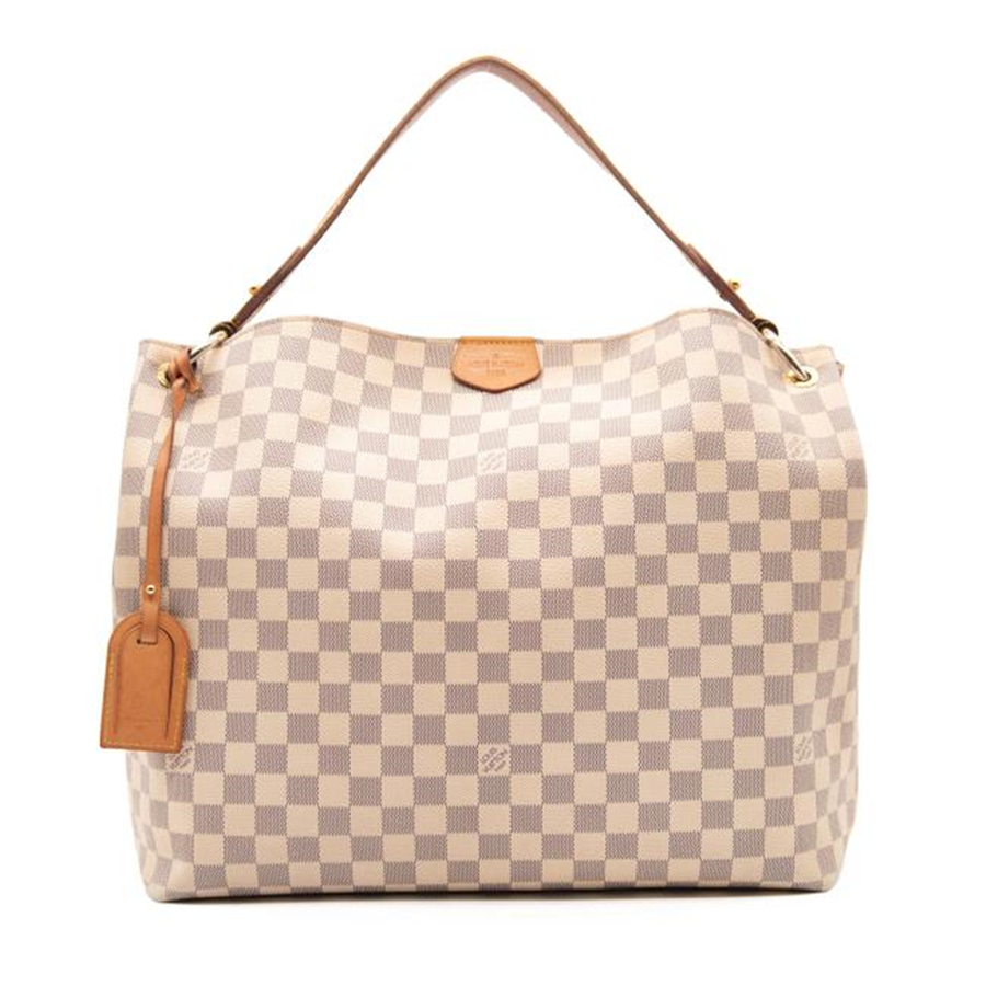 Louis Vuitton Graceful Pm 2018 Ballerine White Damier Azur Canvas Hobo -  MyDesignerly