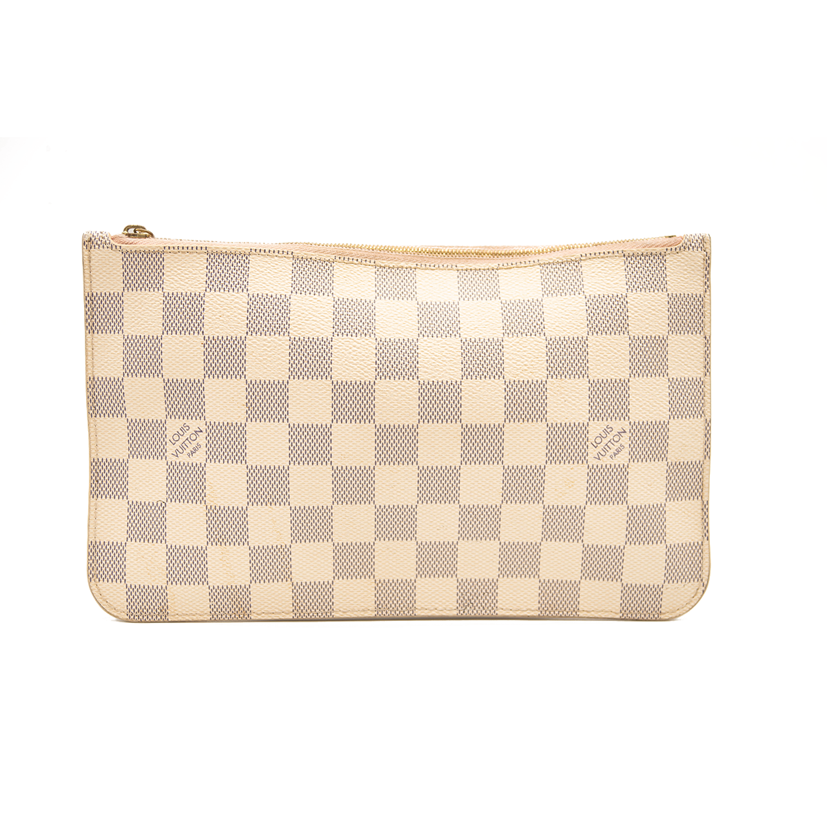 Louis Vuitton Neverfull Pochette Mm Gm White Damier Azur Canvas