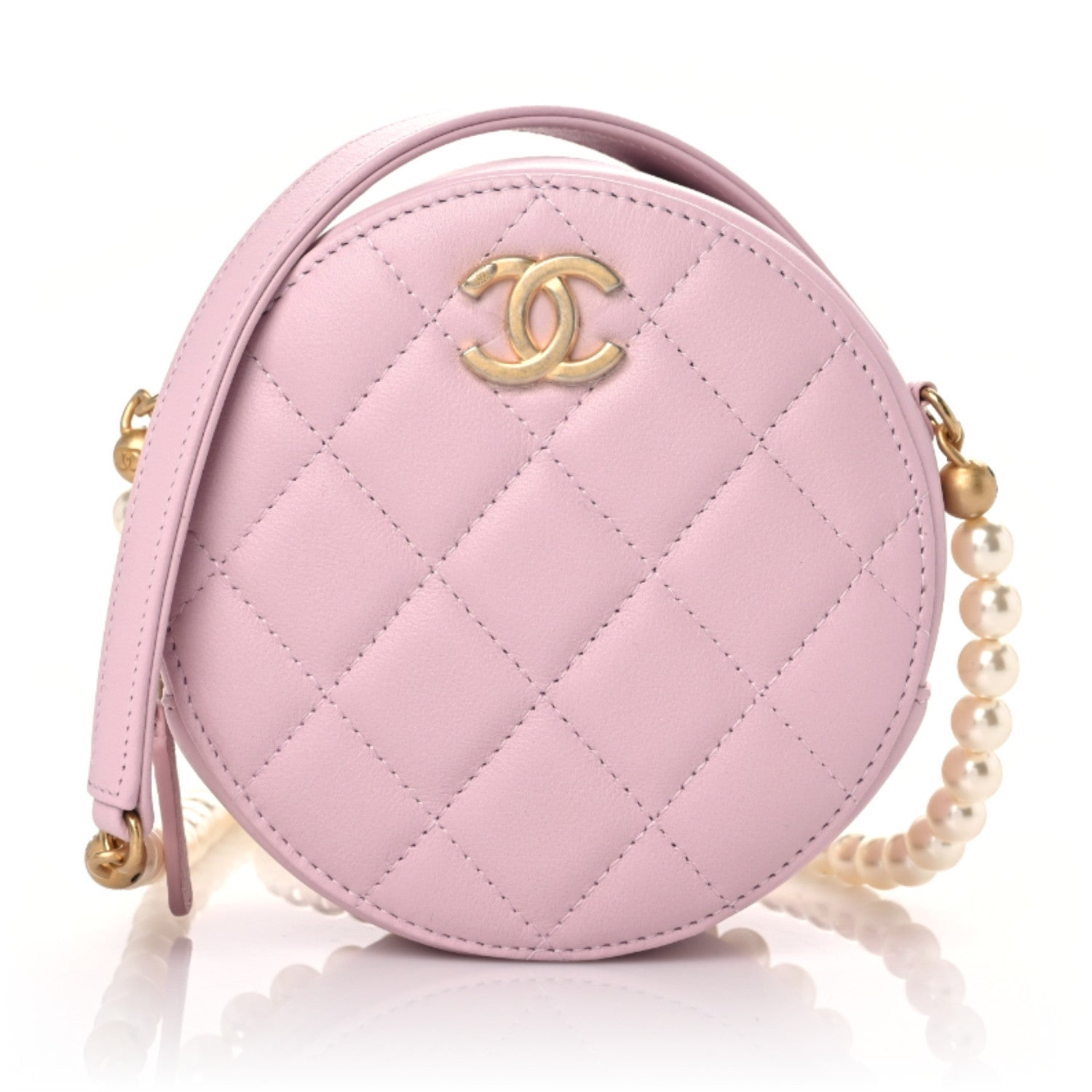 Chanel Patent Quilted Circle Bag  Selena Gomez Loves Her Mini Louis  Vuitton Bag So Much She Found a Way to Carry It From Day to Night   POPSUGAR Fashion Photo 14