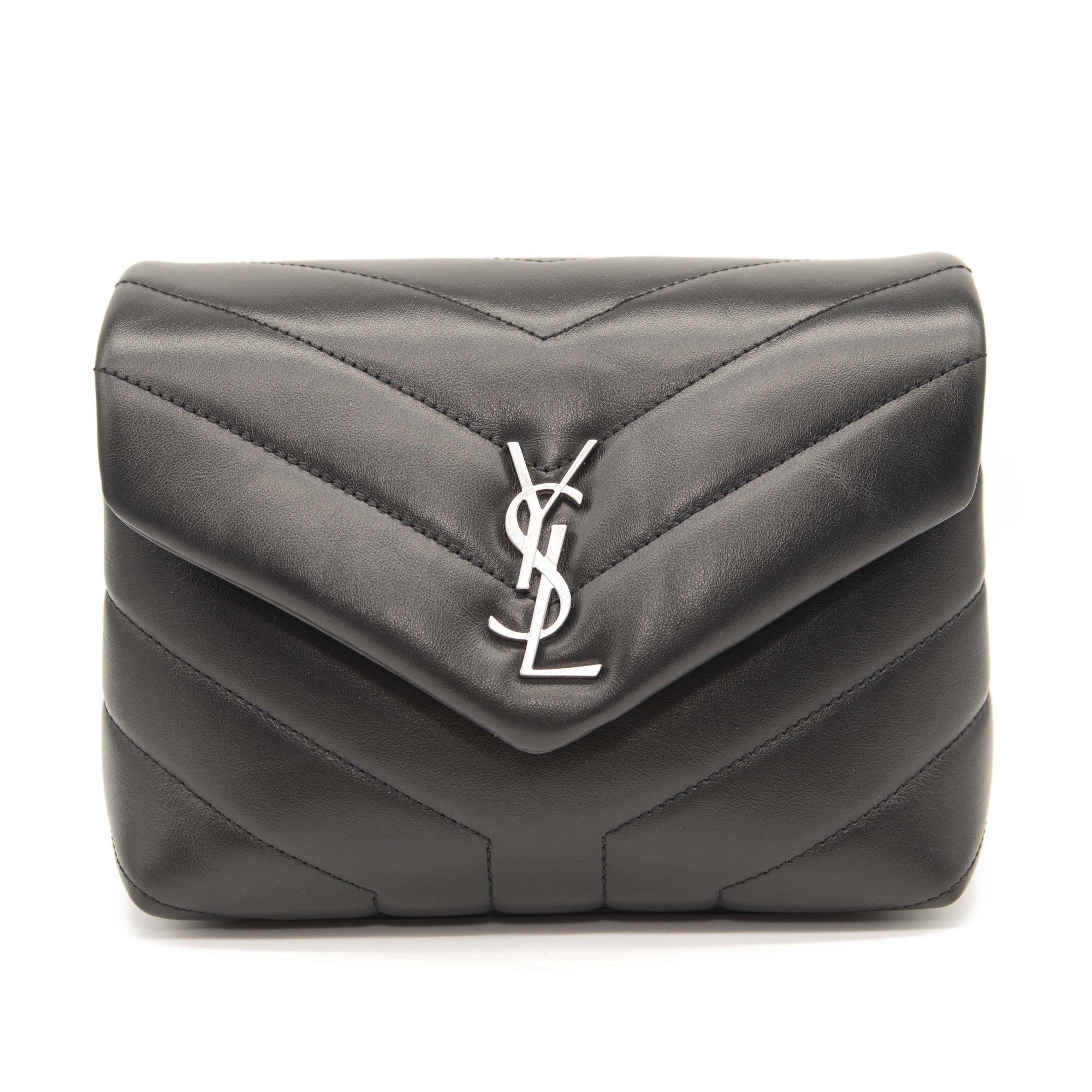 White Loulou Toy Strap Bag - Mini, Quilted Y Leather, YSL