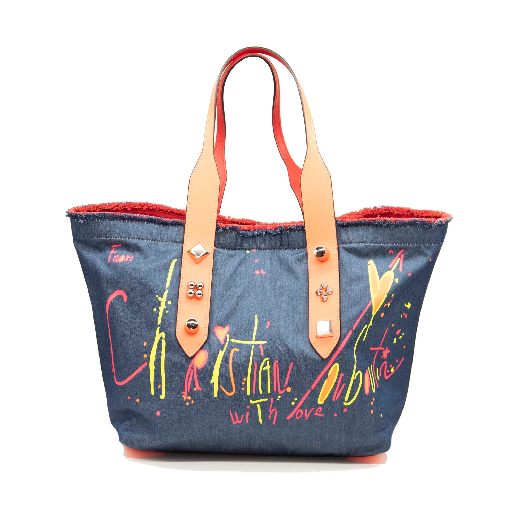 Christian Louboutin Frangibus Medium Striped Patchwork Tote Bag