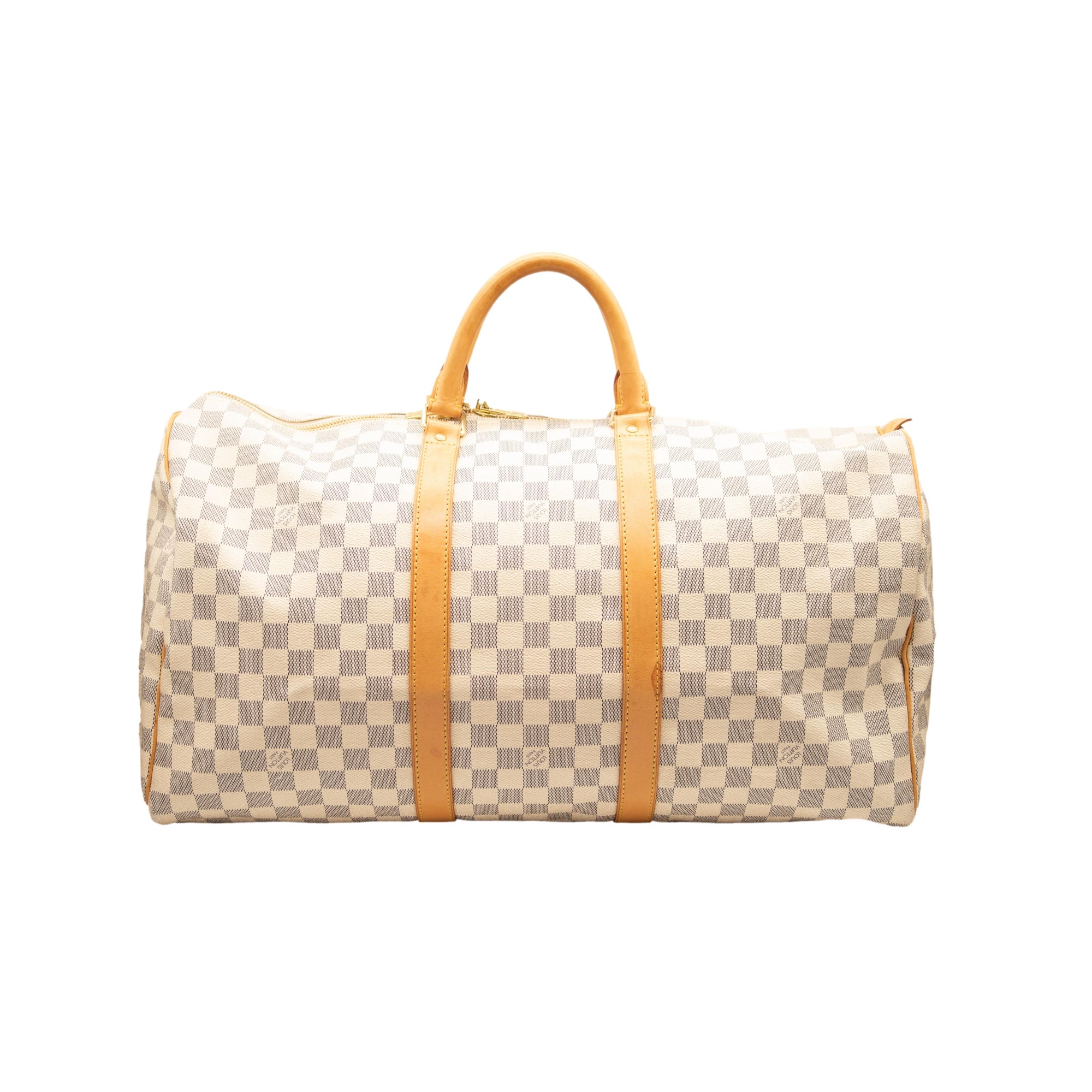 USED Louis Vuitton Keepall Bandouliere 50 Stone Grey Damier Salt