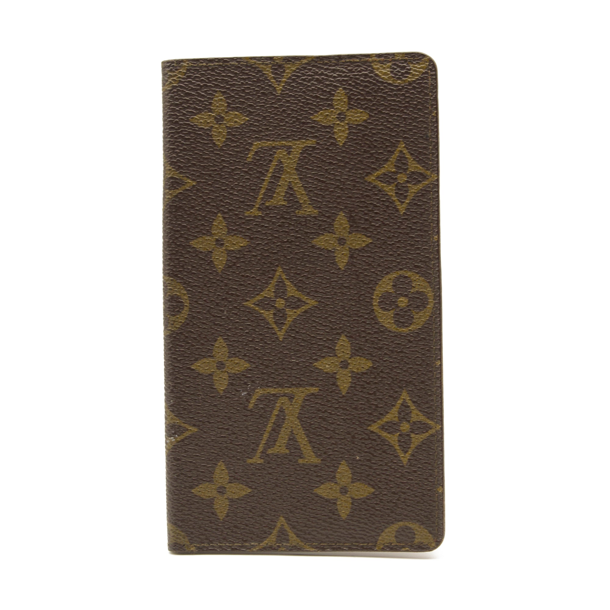 USED Louis Vuitton Passport Cover Brown Monogram Canvas Clutch