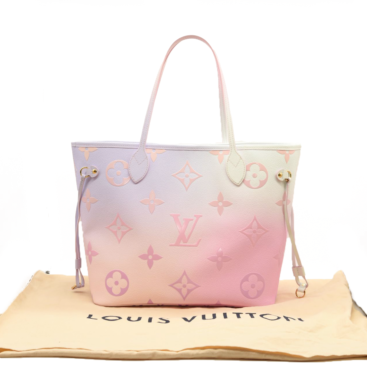 Louis Vuitton Limited Edition Sunrise Pastel Giant Monogram Neverfull MM  Bag - Yoogi's Closet