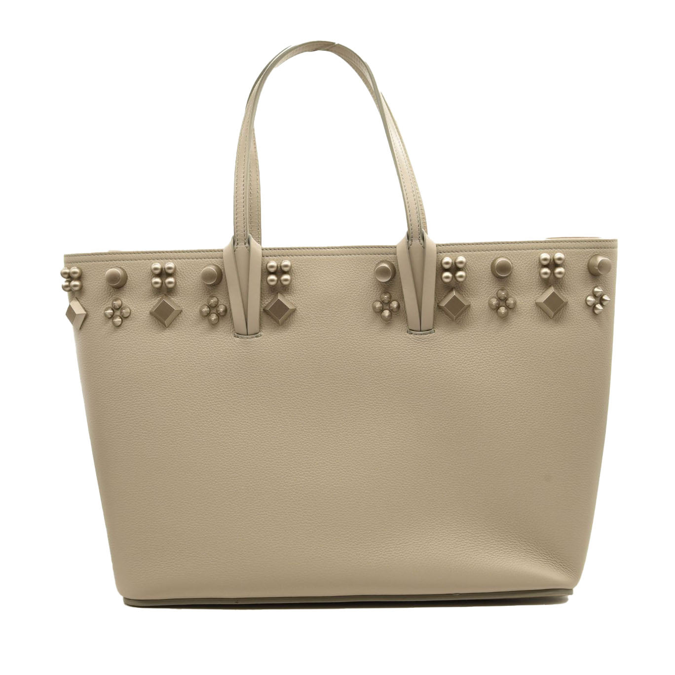 Christian Louboutin Loubishore Leather-trimmed Straw Tote In Beige