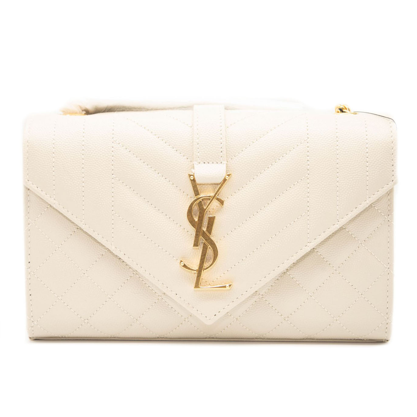 Saint Laurent Monogram Medium Wallet On A Chain Woc Beige Leather Cros -  MyDesignerly