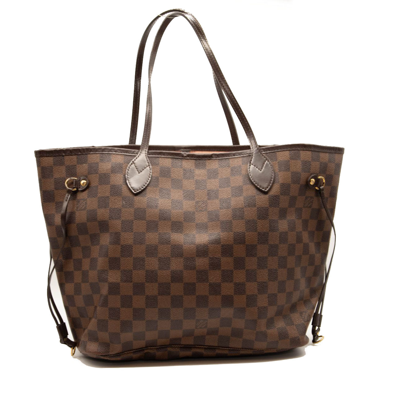 LOUIS VUITTON Damier Ebene Neo Neverfull MM Rose Ballerine | FASHIONPHILE