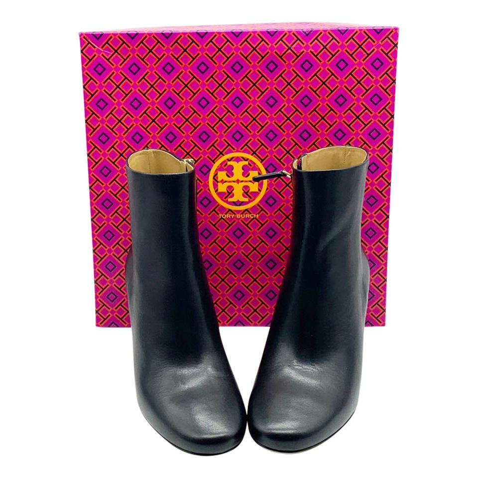 Tory Burch Black Gigi Logo Heel Boots/Booties - MyDesignerly