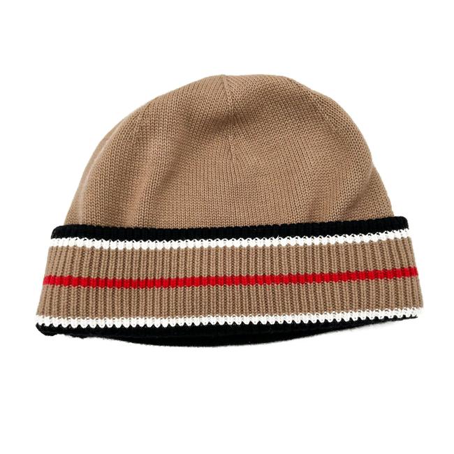 Burberry Beige Reversible Icon Stripe Cashmere-blend Beanie Hat -  MyDesignerly