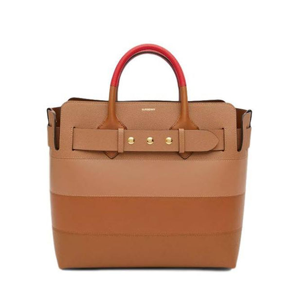 Burberry Belt Bag Medium Panelled Triple Brown Leather Tote -