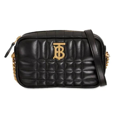 Burberry Camera Lola Mini Quilted Black Leather Shoulder Bag - MyDesignerly