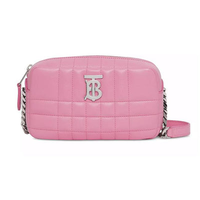 Burberry Camera Lola Mini Quilted Pink Leather Shoulder Bag - MyDesignerly