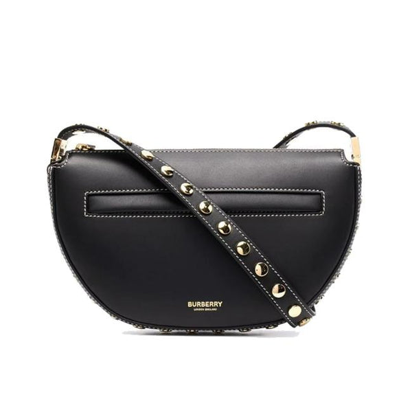 Burberry Mini Olympia Studded Black Leather Shoulder Bag - MyDesignerly