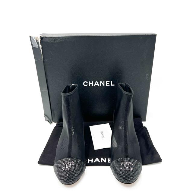 Chanel Black Mesh Suede Cap Toe Embellished Boots/Booties EU 36 -  MyDesignerly