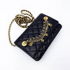 Chanel Wallet on Chain Lambskin Quilted Egyptian Amulet Woc Black Leather Shoulder Bag
