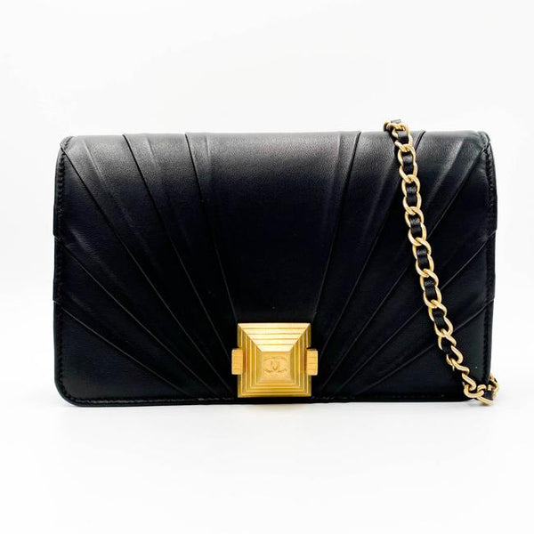Chanel Wallet on Chain Pyramid Limited Edition Black Lambskin Leather ...