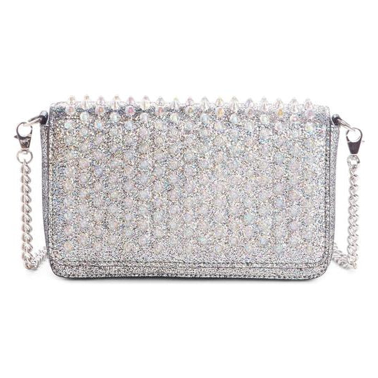 silver leather crossbody bag