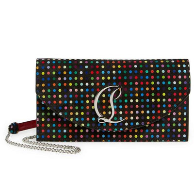 Christian Louboutin Loubi54 Polka Dot Chain Cross Body Ba Black