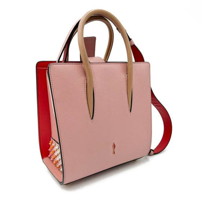 Christian Louboutin Studded Small Paloma Pink Calfskin Leather