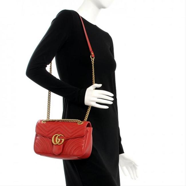 Gucci GG Marmont Calfskin Matelasse Small Hibiscus Red Leather Shoulde -  MyDesignerly
