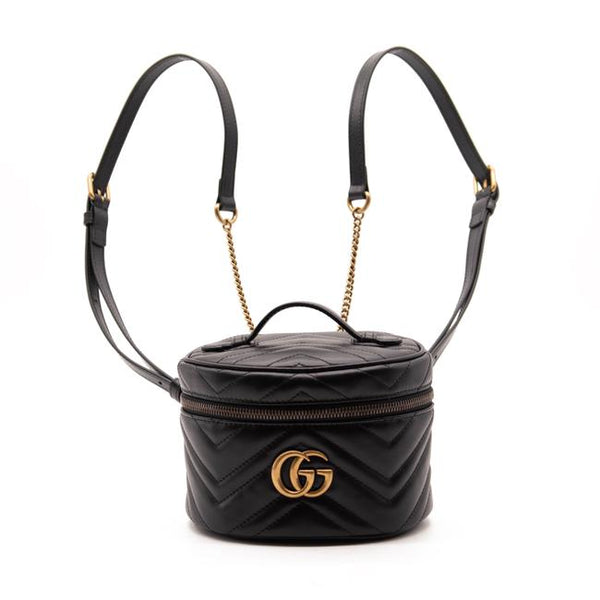Gucci Marmont Box Gg With Black Leather Backpack - MyDesignerly
