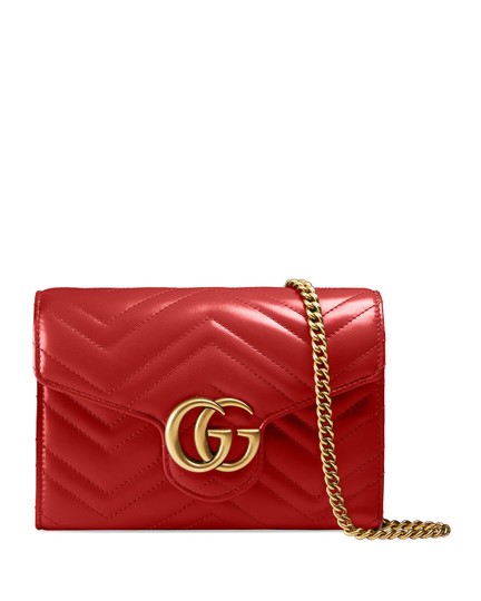 gucci marmont wallet on chain red