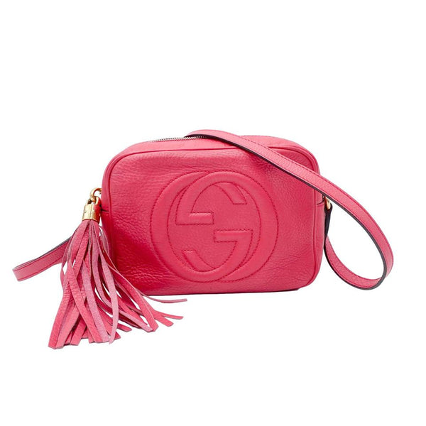 Skilt Vidner tag et billede Gucci Soho Disco Crossbody Tassel Pink Leather Shoulder Bag - MyDesignerly