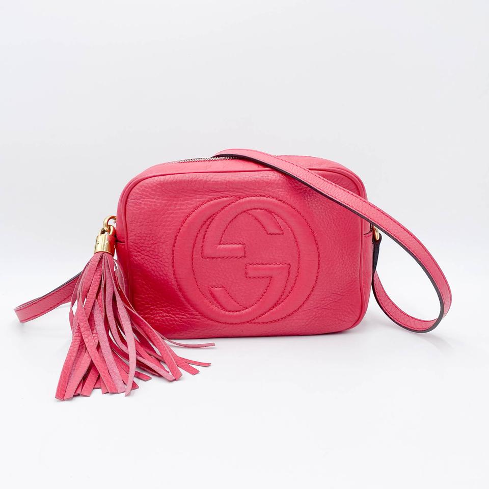 Gucci Soho Disco Crossbody Tassel Pink Leather Shoulder Bag - MyDesignerly