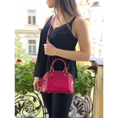 Louis Vuitton Rose Indian Monogram Vernis Alma Bb Bag