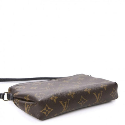 Louis Vuitton Chain Pallas Clutch Black Brown Monogram Canvas Shoulder -  MyDesignerly