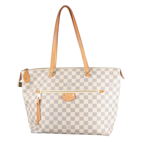 Louis Vuitton Damier Azur Iena Mm White Canvas Tote Rose Ballerine - MyDesignerly