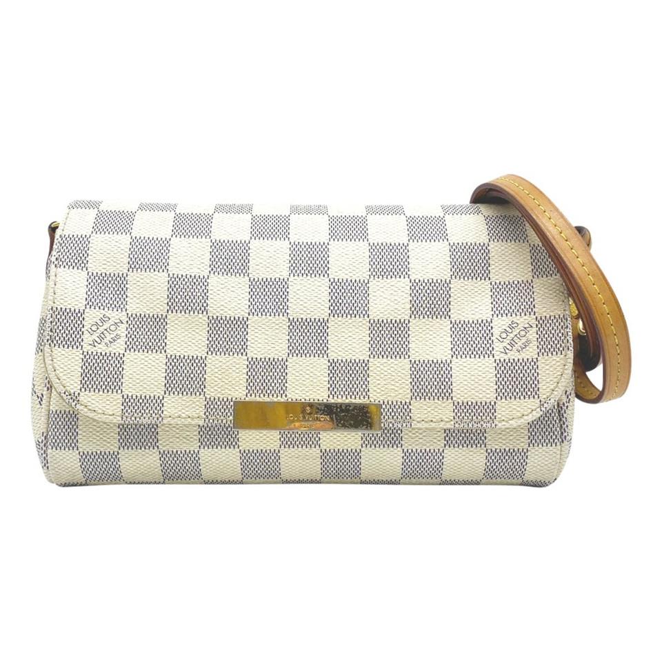 Louis Vuitton Favorite Pm White Damier Azur Canvas Cross Body Bag - MyDesignerly