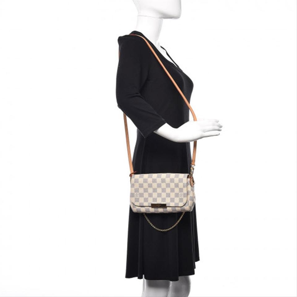 Louis Vuitton Favorite Pm White Damier Azur Canvas Cross Body Bag - MyDesignerly