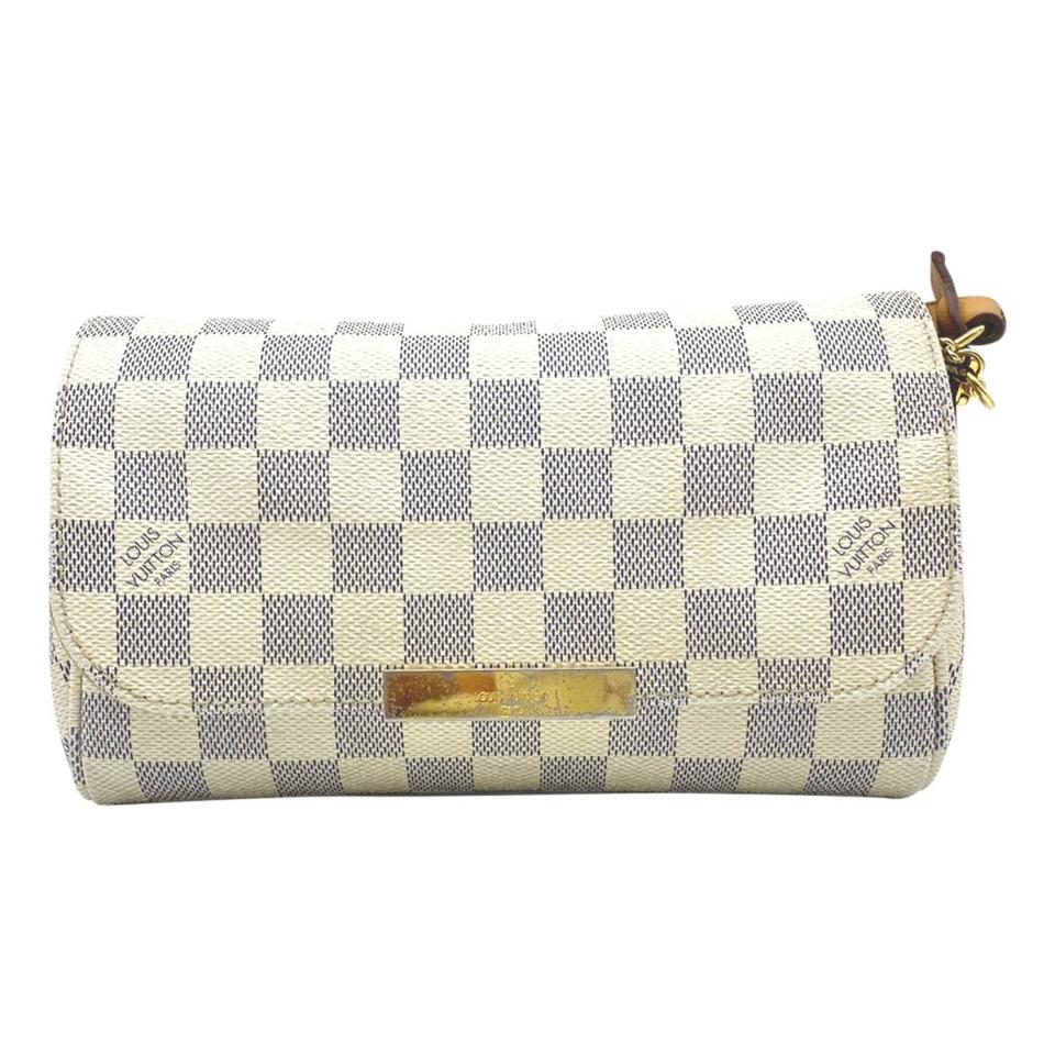 Louis Vuitton Favorite Pm White Damier Azur Canvas Cross Body Bag - MyDesignerly