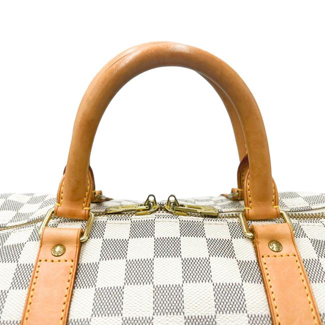 Louis Vuitton Keepall Damier Azur Bandouliere 55 White Canvas Weekend/ -  MyDesignerly