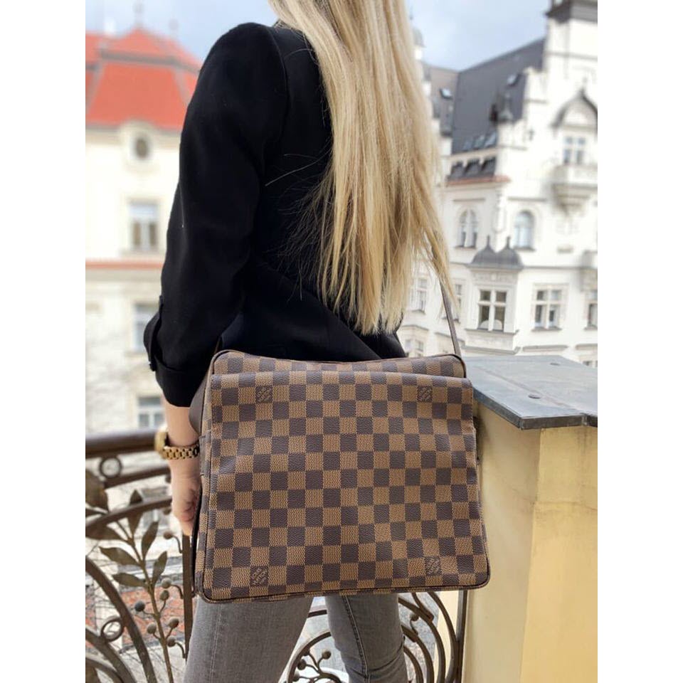 Louis Vuitton Naviglio Shoulder Bag Brown Leather for sale online  eBay