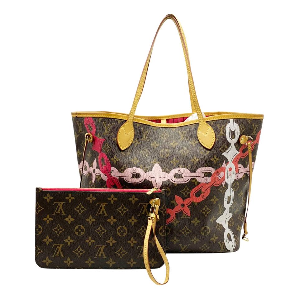 Louis Vuitton Neverfull Bay Mm Rose Ballerine Poppy Brown Monogram Can - MyDesignerly