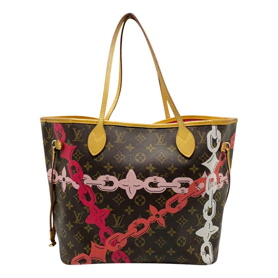 Louis Vuitton Neverfull Bay Mm Rose Ballerine Poppy Brown Monogram Can - MyDesignerly