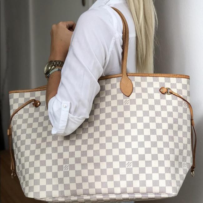 Louis Vuitton Neverfull Gm White Damier Azur Canvas Tote - MyDesignerly