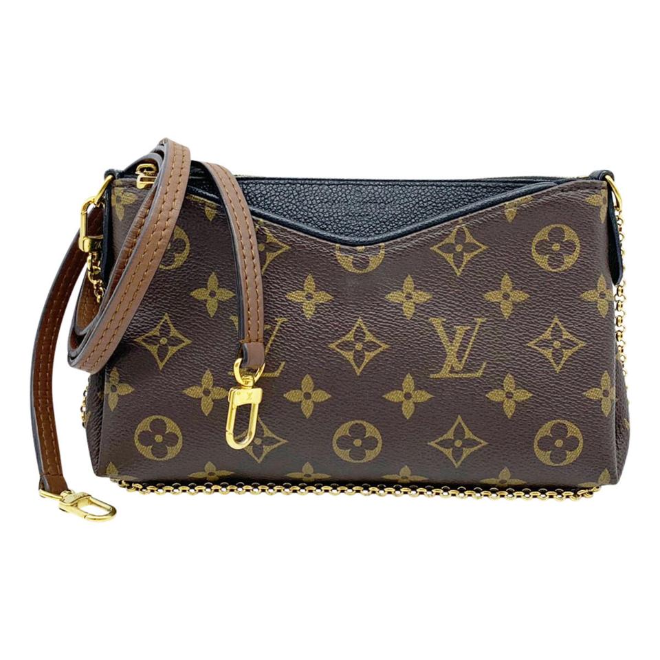 Louis Vuitton Pallas Clutch Black Monogram Canvas Shoulder Bag - MyDesignerly