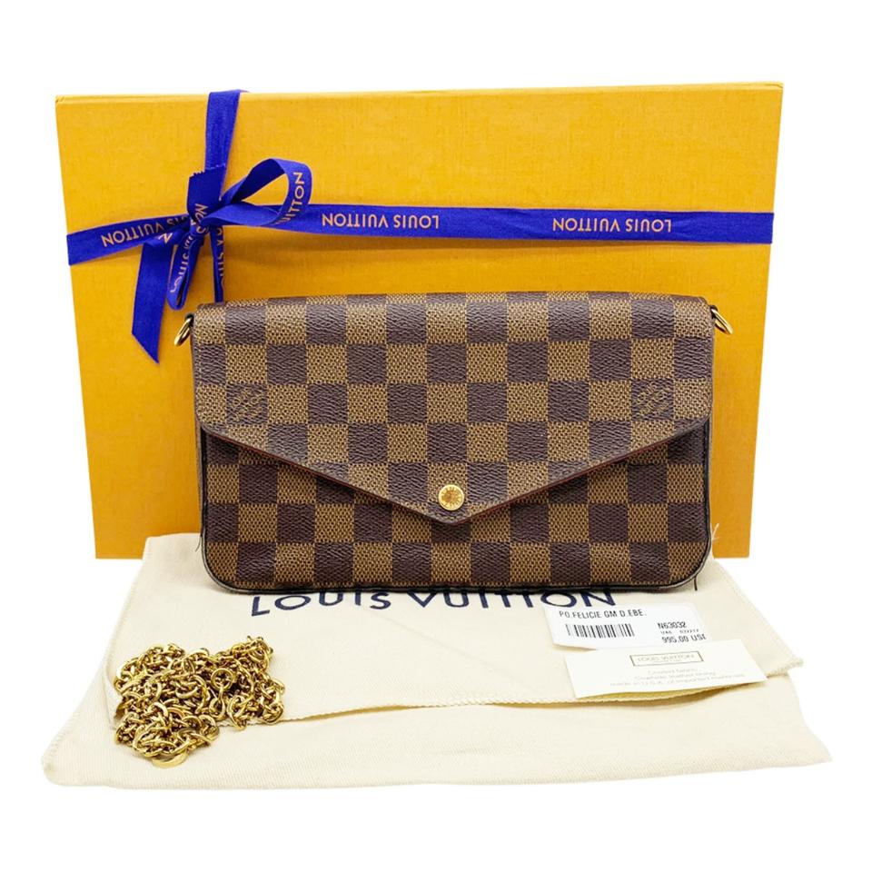 Louis Vuitton Pochette Felicie Brown Damier Ébène Canvas Shoulder Bag - MyDesignerly