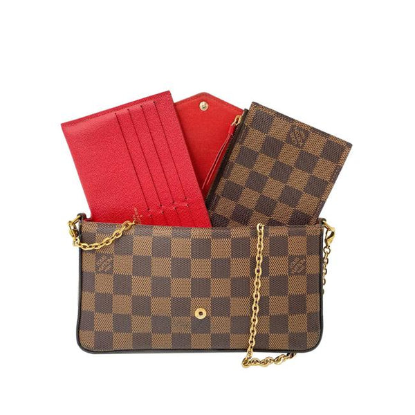 Louis Vuitton Brown Josephine Damier Ebene Red Wallet - MyDesignerly