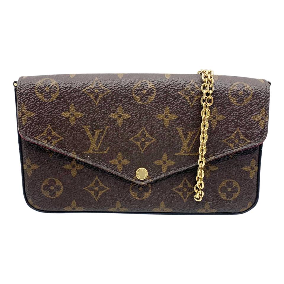 Louis Vuitton Pochette Felicie Chain Wallet Brown Monogram Canvas Shou - MyDesignerly