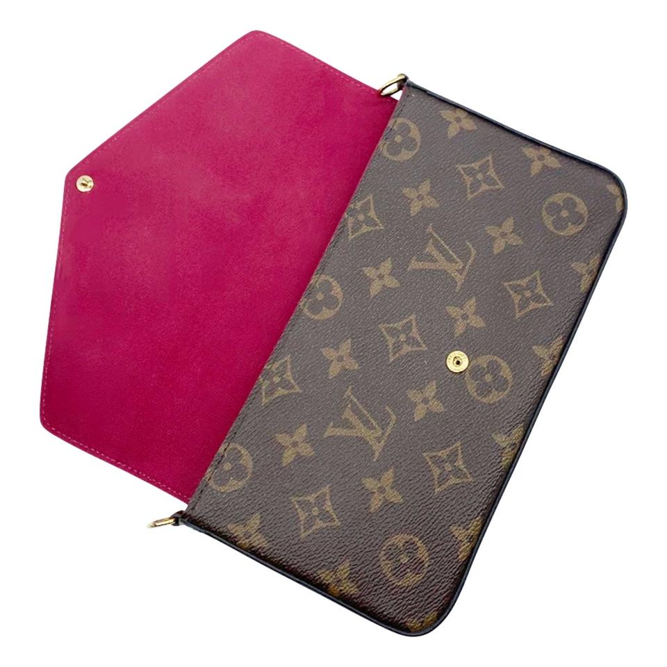 Louis Vuitton Pochette Felicie Chain Wallet Brown Monogram Canvas Shou - MyDesignerly