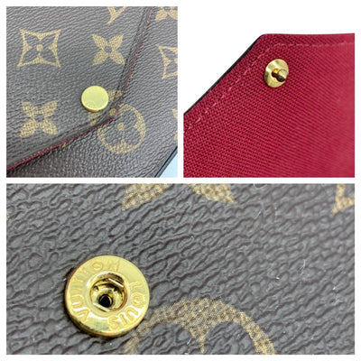 Louis Vuitton Flore Chain Wallet Fuchsia Brown Monogram Canvas Shoulde -  MyDesignerly