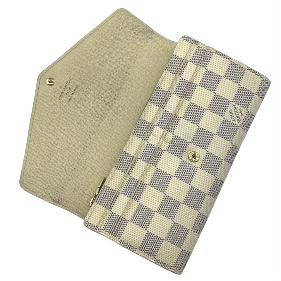 Louis Vuitton White Sarah Damier Azur Wallet Flap - MyDesignerly